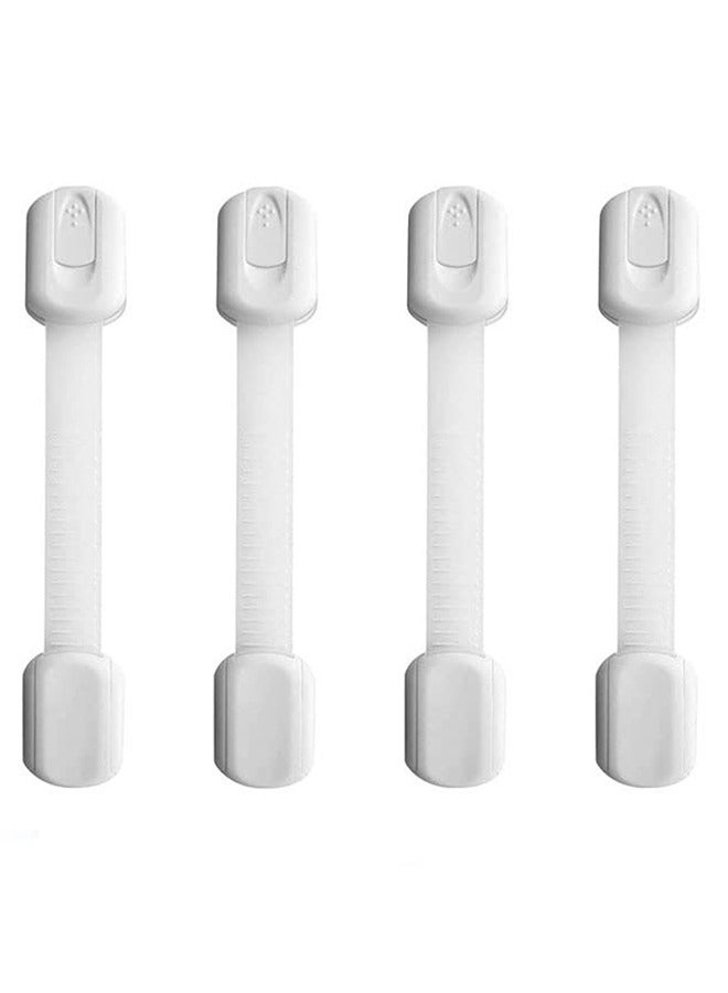 4 Pcs Child Safety Strap Locks, Baby Proofing Cabinet Strap Locks, Safety Strap Locks for Fridge,Cabinets,Drawers,Dishwasher & More, No Drilling Required, Easy Installation - Image 1