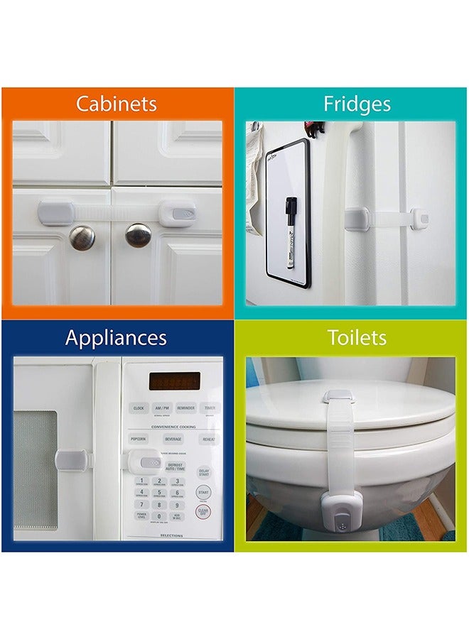 4 Pcs Child Safety Strap Locks, Baby Proofing Cabinet Strap Locks, Safety Strap Locks for Fridge,Cabinets,Drawers,Dishwasher & More, No Drilling Required, Easy Installation - Image 5