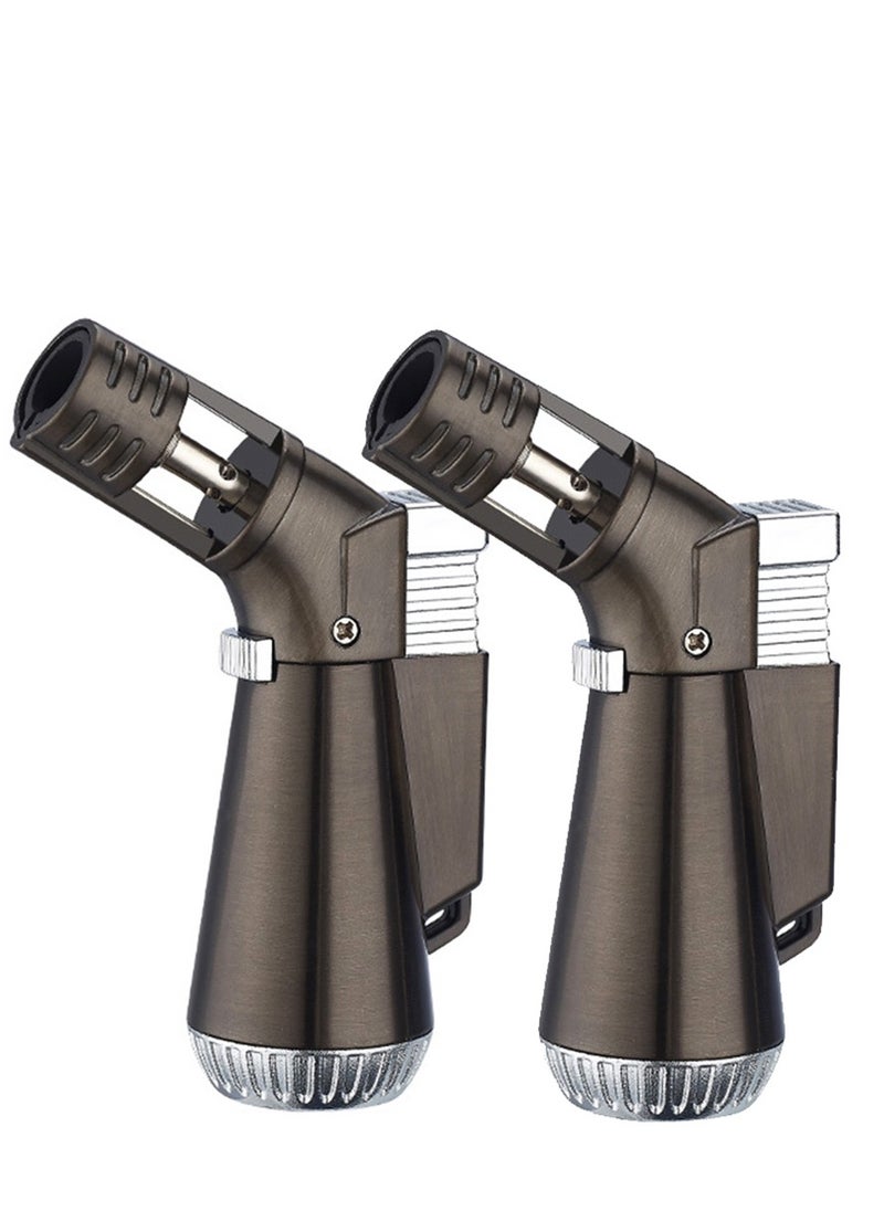 Generic 2 Pcs Windproof Lighter, Jet Single Flame Torch Refilled Butane Gas Lighter for Kitchen Cooking BBQ Topsense (without butane gas)  - Image 1