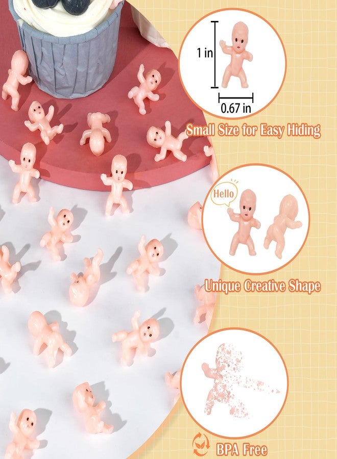 ZZYFGH 60 PCS Plastic Babies for Games, 1 Inch White Mini Babies Tiny Baby for Shower Game, My Water Broke Ice Cube Game, King Cake Baby for Party Decorations - Image 3
