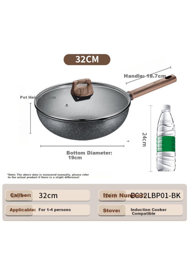 Supor Non-stick Wok, Low Home Use, Maifanshi Color, Cooking Pan, 32cm, Compatible With Induction And Gas Stoves, Kushi