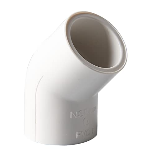 Rainbow Dream 1/2-Inch 45 Degree PVC Pipe Elbow - 15 Packs, White - Image 1