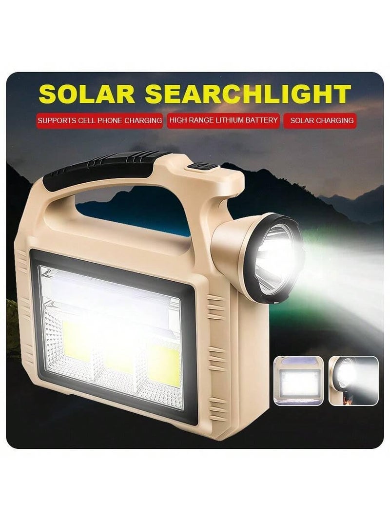 Jumix High Lumens ABS Plastic Body USB Rechargeable Solar Powered COB Camping Portable Lamp LED Torches Work Light Tactical Flashlight - Image 2