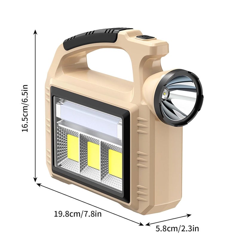 Jumix High Lumens ABS Plastic Body USB Rechargeable Solar Powered COB Camping Portable Lamp LED Torches Work Light Tactical Flashlight - Image 4