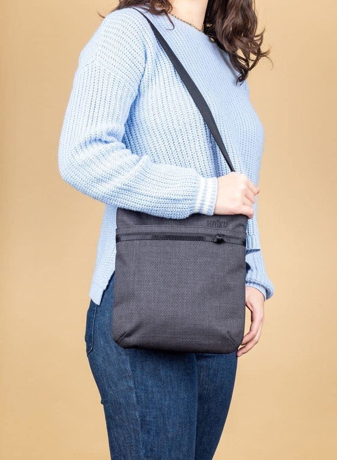 HAIKU Women's Small Revel Eco-Friendly RFID Blocking Crossbody Travel Bag, Black in Bloom - Image 5