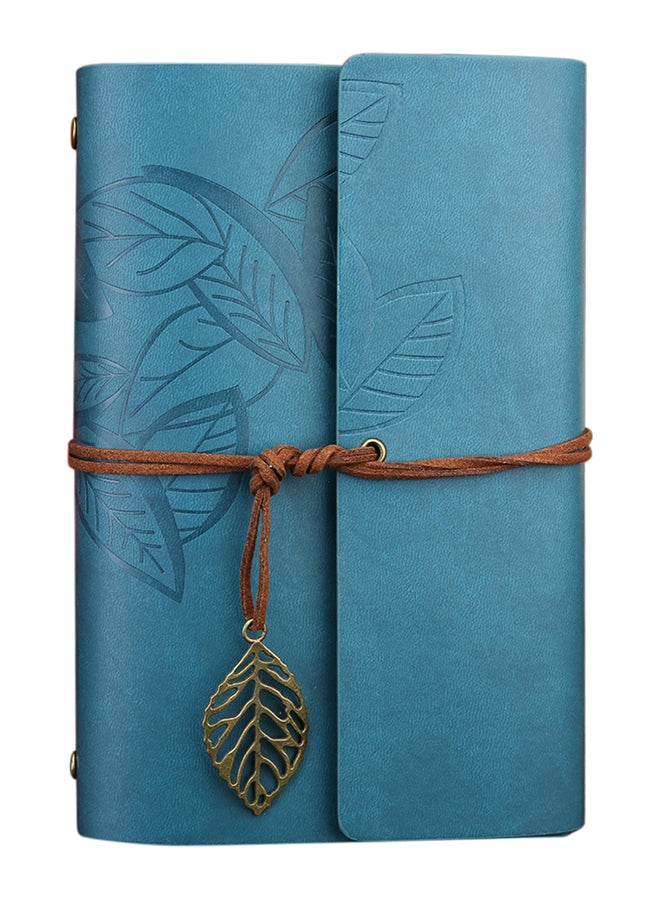 Creative Retro Autumn Leaves Travel Diary Notebook Blue
