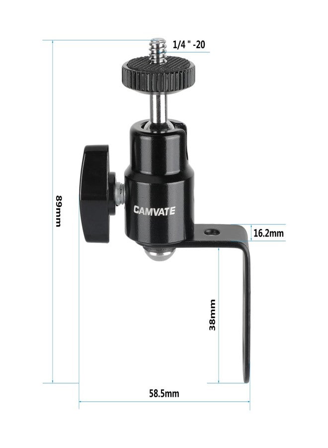 CAMVATE 1/4"-20 Screw Connector Ball Head Support with L Type Wall Mount for Surveillance Monitor - 2875 - Image 2