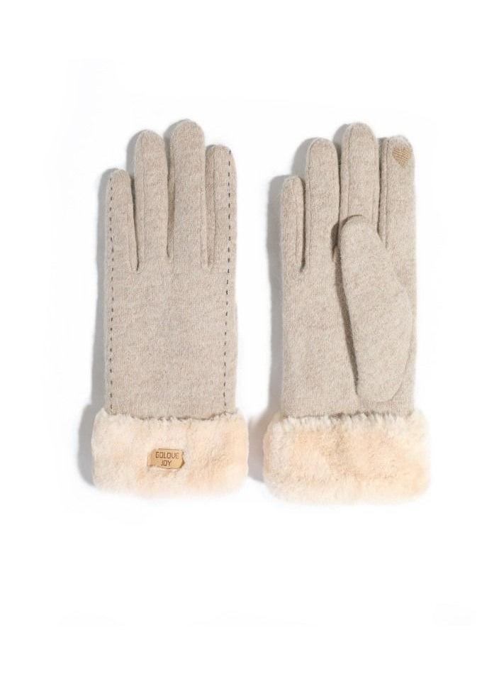 Golovejoy Women's Outdoor Plush Warm And Cold Proof Gloves In Winter 