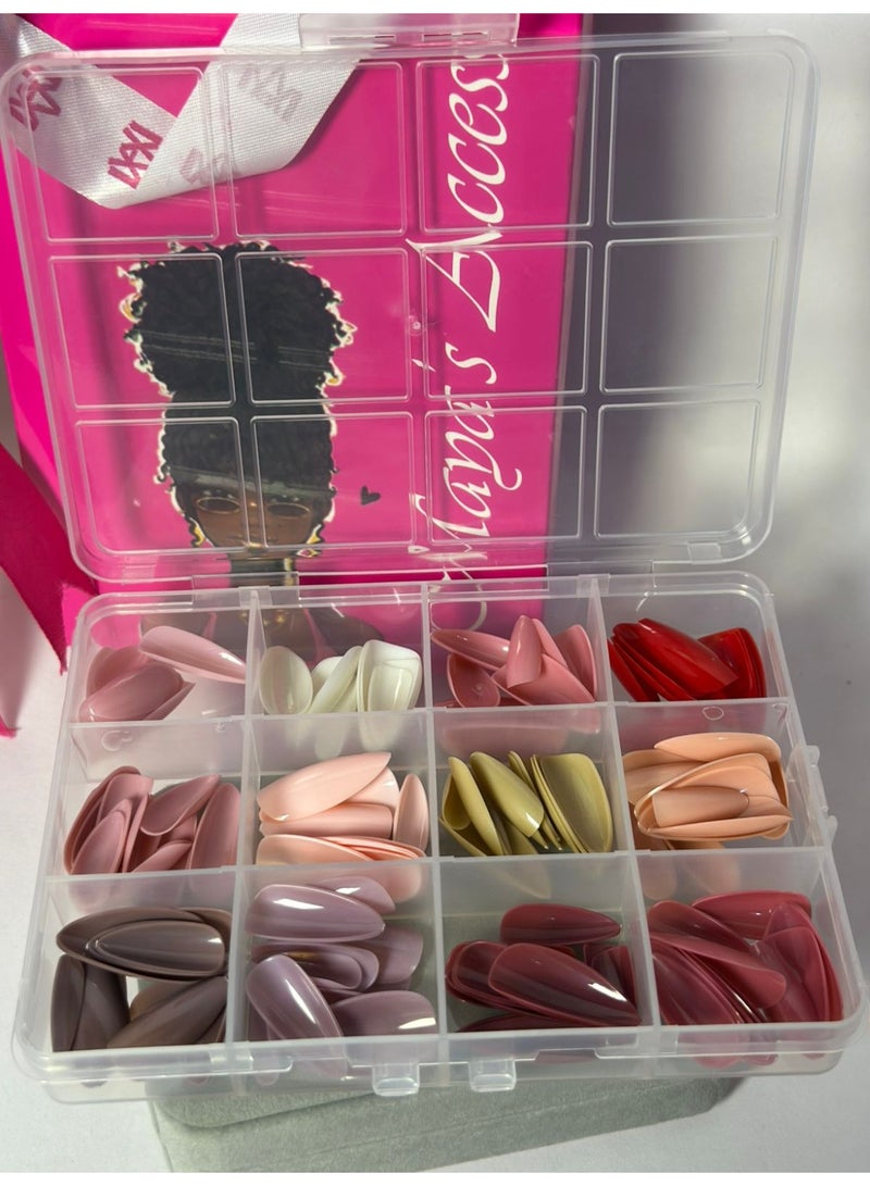 maya accessories False Nails / 144pcs Different Sizes / 12 Colors (with box) - Image 4
