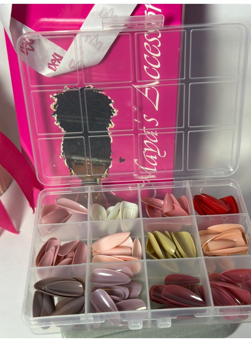 maya accessories False Nails / 144pcs Different Sizes / 12 Colors (with box) - Image 3