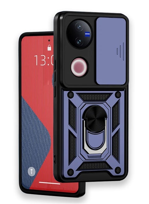 vivo v50 AI 5G Case Cover Protector Accessories with Camera Len Protection Anti-Scratch Shockproof Anti-Fingerprints Back Cover with 360 Car Mount Magnetic Ring Holder Case Protector