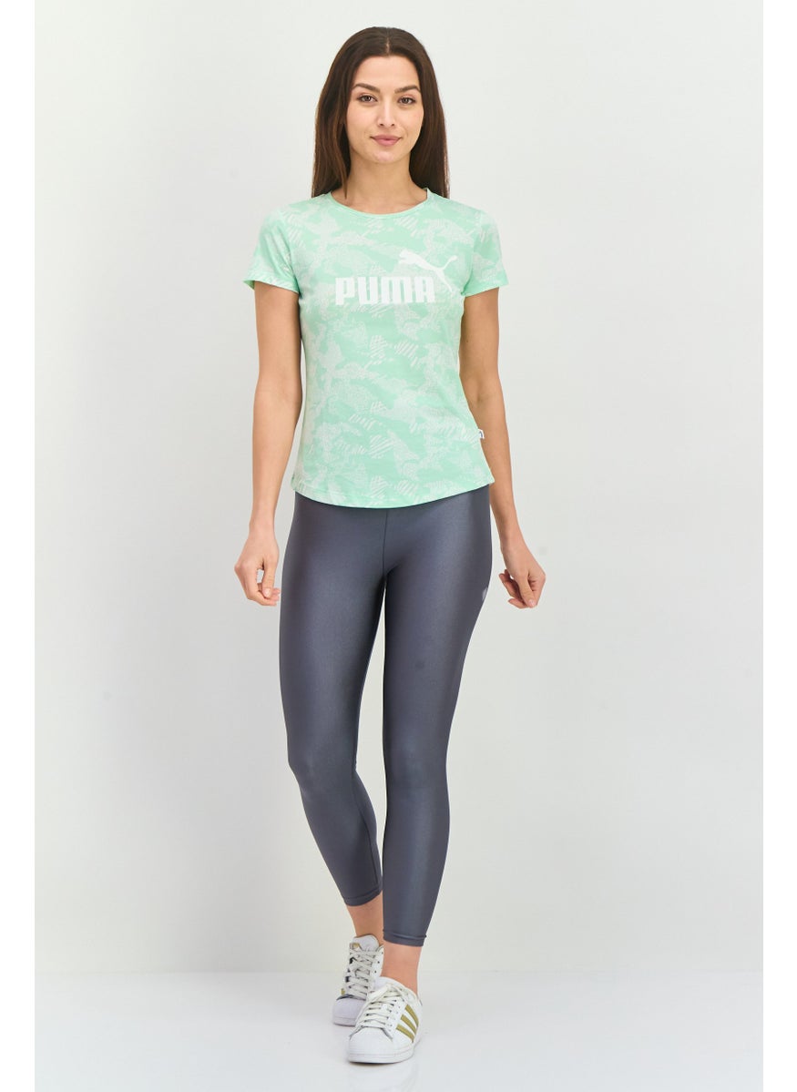 PUMA Women Sportswear Fit Short Sleeve Training Top, Green  - Image 2