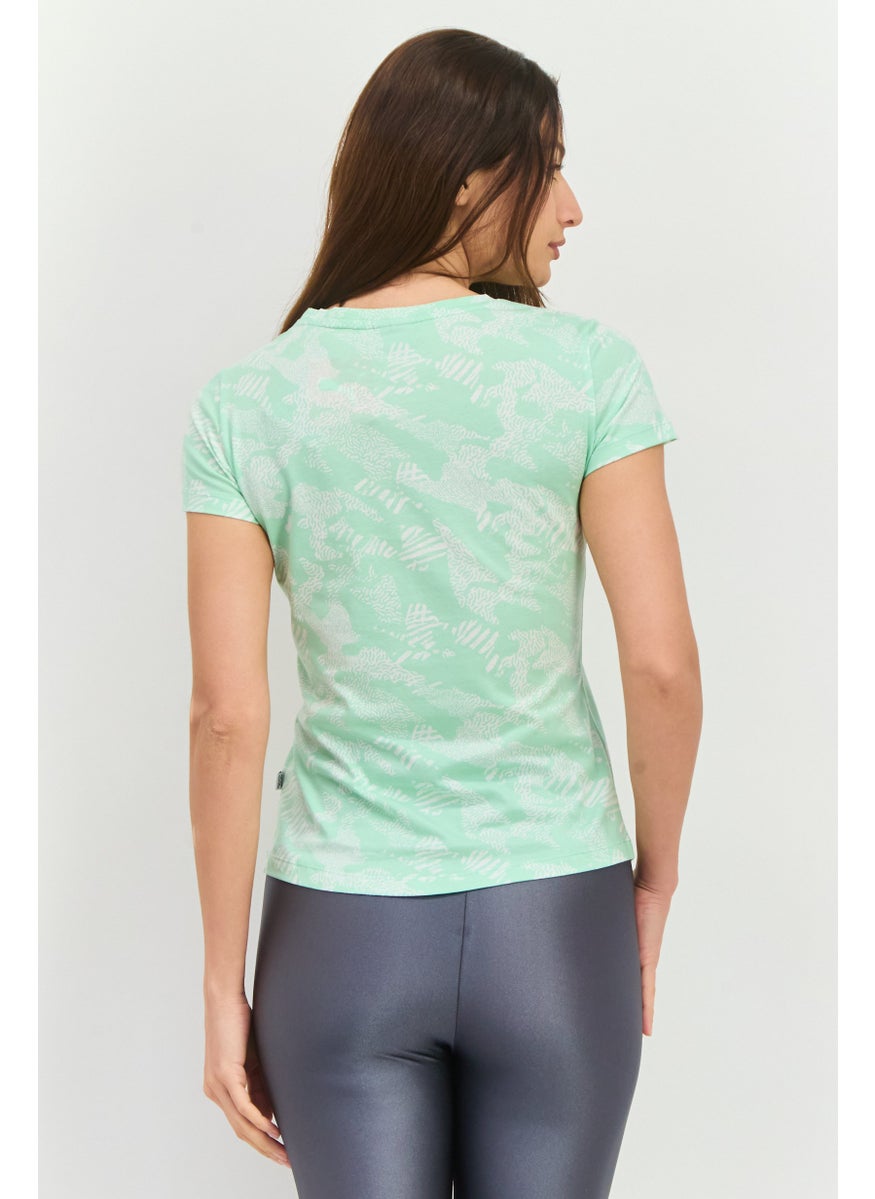 PUMA Women Sportswear Fit Short Sleeve Training Top, Green  - Image 4