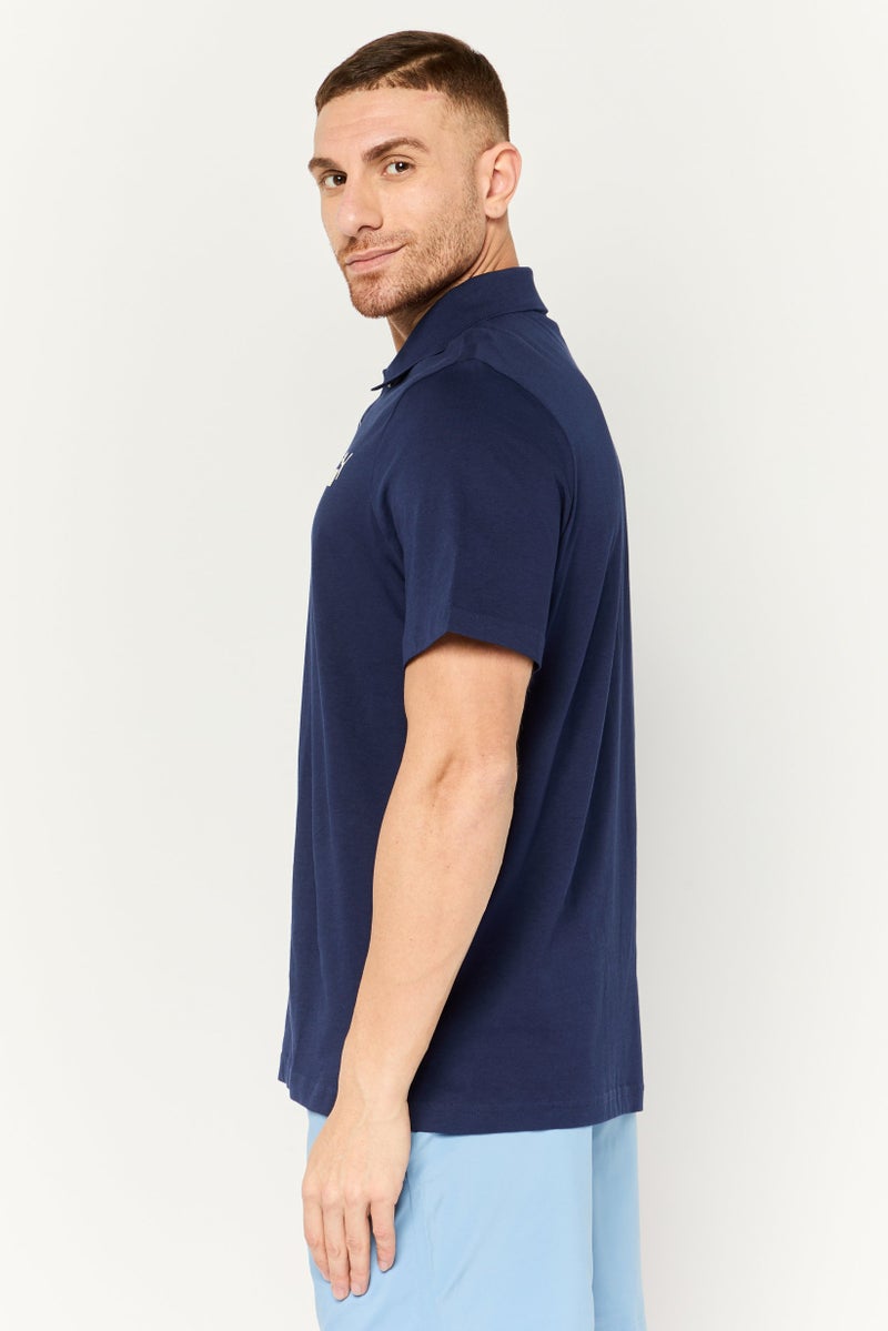 PUMA Men Sportswear Fit Short Sleeves Outdoor Polo Shirt, Navy Blue  - Image 2