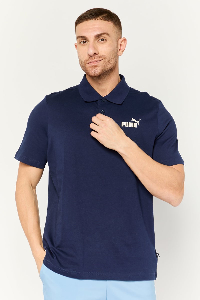 PUMA Men Sportswear Fit Short Sleeves Outdoor Polo Shirt, Navy Blue  - Image 1