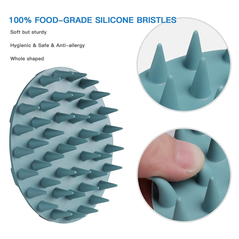 Innerneed Scalp Massager Shampoo Brush, Wet & Dry Manual Scalp Care Head Scrubber Hair Washing, Soft Silicone Bristles, for Hair Growth, Dandruff Removal (Pack of 4) - Image 3