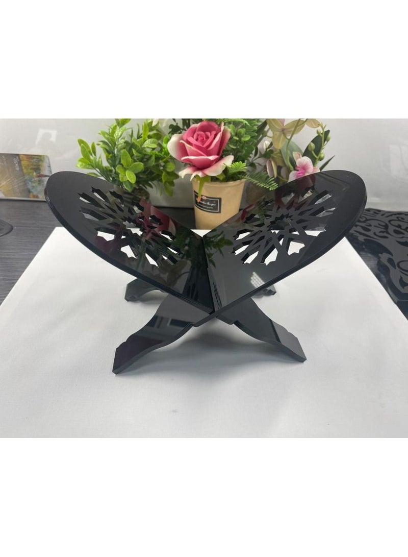 Acrylic Quran (Rail)Stand Holder for Reading X- shaped Book Stand for Open and Closed Books - Image 2
