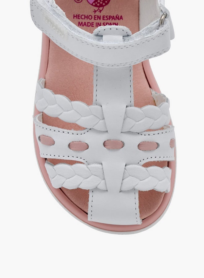 Pablosky Girls' Braided Sandals with Hook and Loop Closure - Image 3