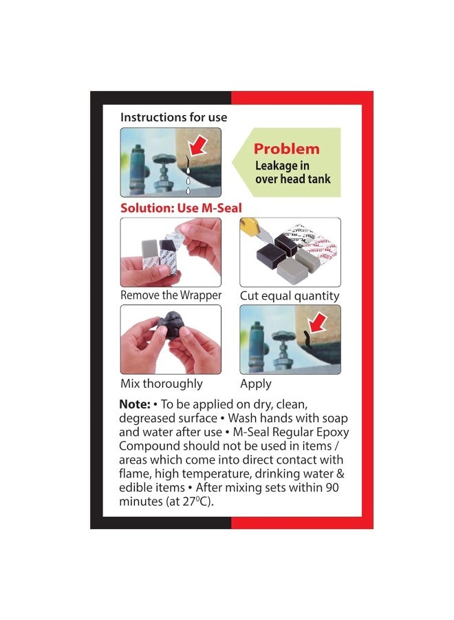 Pidilite 4 pcs Pidilite M-Seal Regular Epoxy Compound, Multipurpose Sealant for Repairing, Sealing and Bonding - Image 2