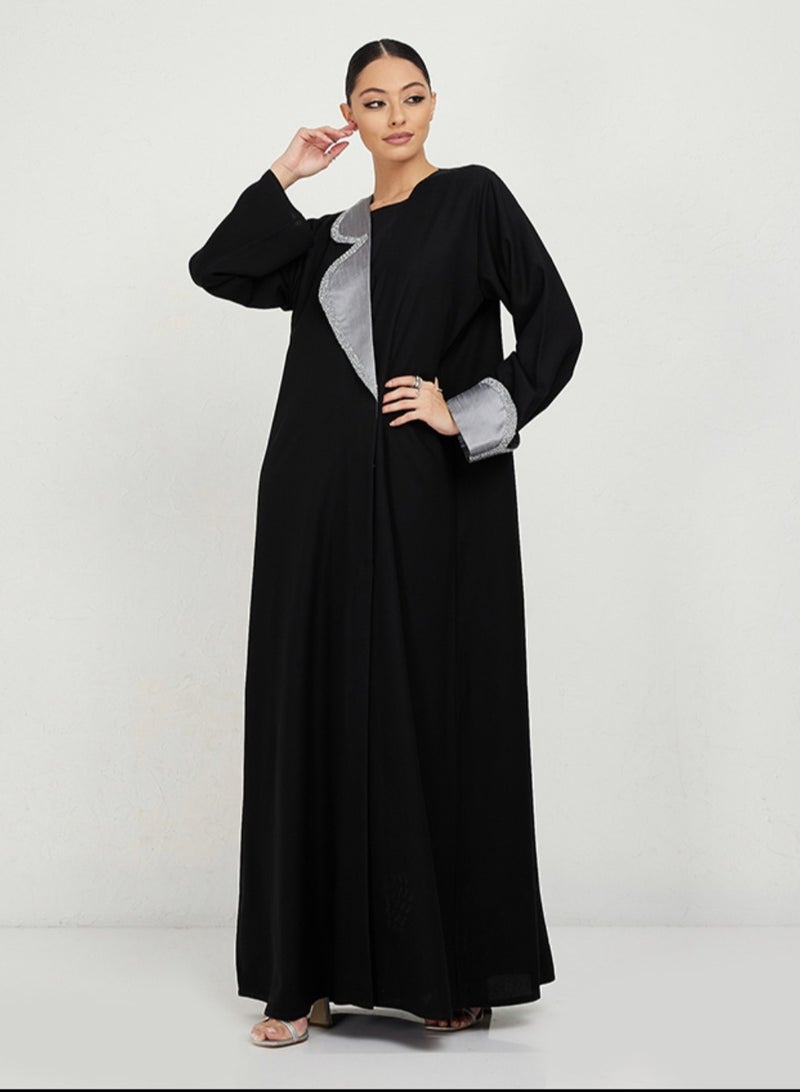 روزيت عباية عباية مطرزة وأكمام بقصّة المعطف - Image 1