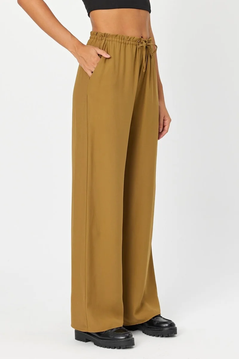 الكسندر جاردي Alexandergardi Crepe Fabric Rope-Tie Palazzo Trousers (B24-00231)