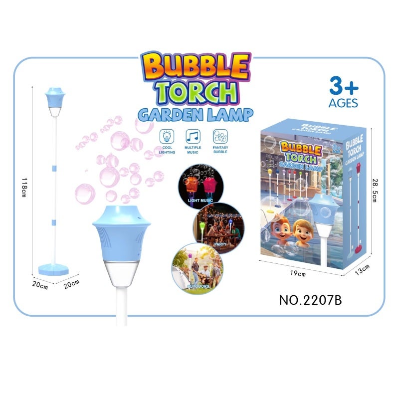 Automatic Bubble Machine 118*20*20CM Blue High-Volume 10,000+ Bubbles Per Minute Bubble Fountain - 3-Level Height Adjustment Up To 47 Inches Kids Bubble Machine for Outdoor Backyard Parties - Image 1