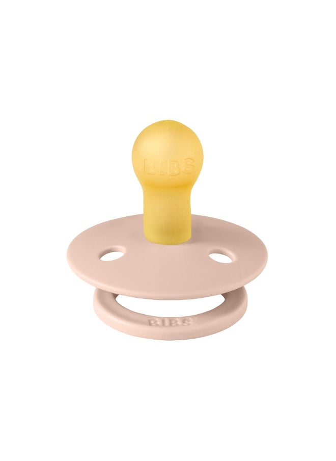 BIBS BIBS Pacifier Studio Colour Block | Round Nipple Baby Pacifier | BPA Free Natural Rubber Latex Soother | Made in Denmark | Size 1 (0-6 months) Blush/Ivory - Flow Pack  - Image 2