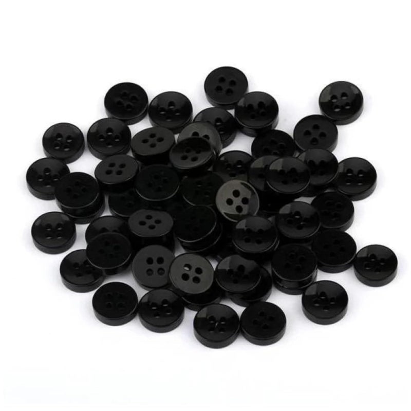 CLEZARO CLEZARO 120 Pieces Black Buttons Used for Shirt Making Dressmaking Blouses and Craft Projects P08 - Image 1
