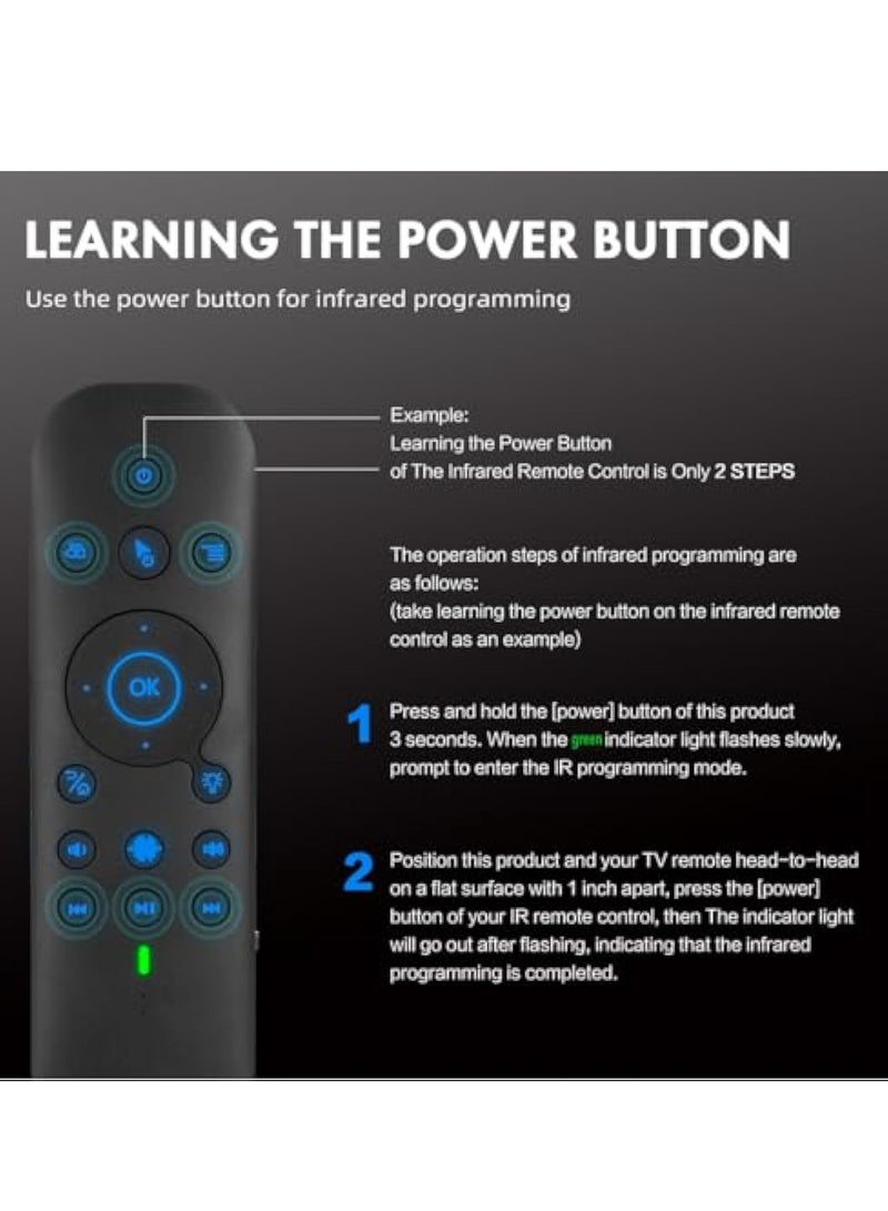 KASTWAVE Bluetooth Voice Remote with Keyboard, Replacement Voice Remote, Air Mouse, Backlit, Rechargeable, 2.4G WiFi/BT5.0 Dual Mode, IR Learning - Compatible with Nvidia Shield, PC, Projector, Android TV Box - Image 4