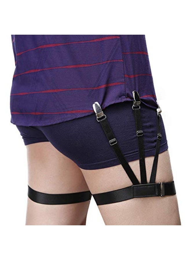 Mens Shirt Stays Upgrade Adjustable Elastic Garter Military Shirts Holder with Non-slip Locking Clamps - Image 2