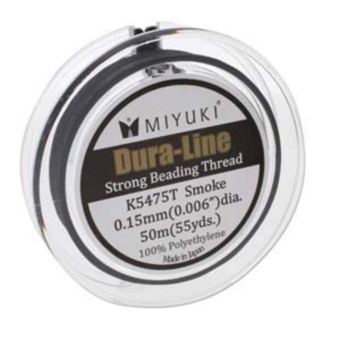 DURALINE STRONG BEADING THREAD 50M SMOKE GREY 015MM