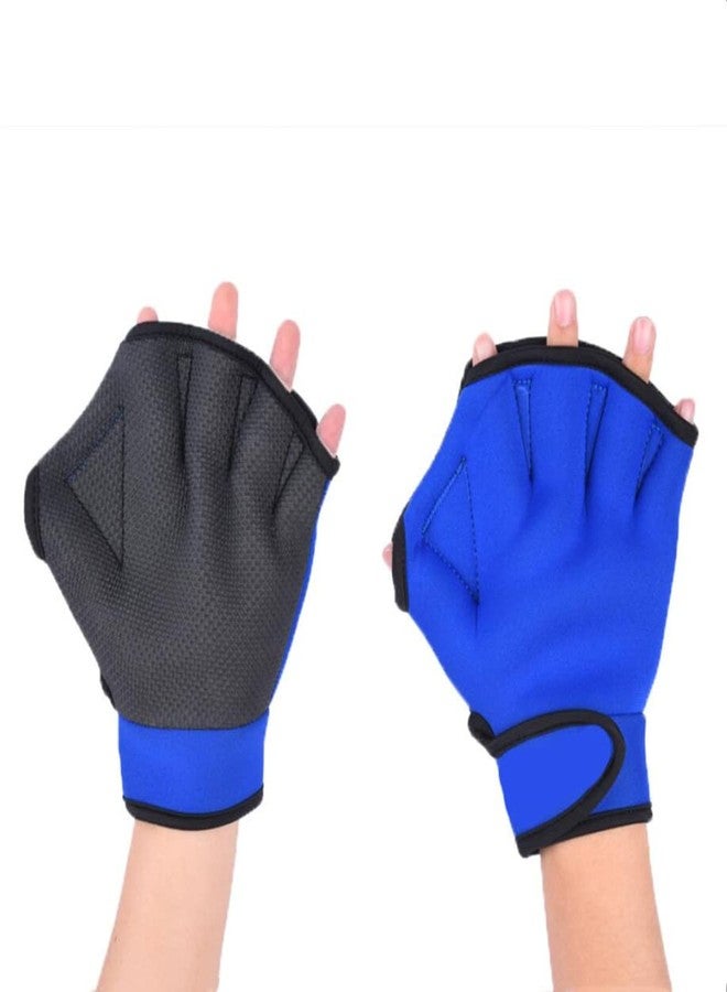 EXCEREY Swim Training Gloves Webbed Aquatic Fitness Training Fit for Men, Women,Children Scuba Diving, Snorkeling, Spearfishing, Surfing ( Blue, Size M) - Image 1