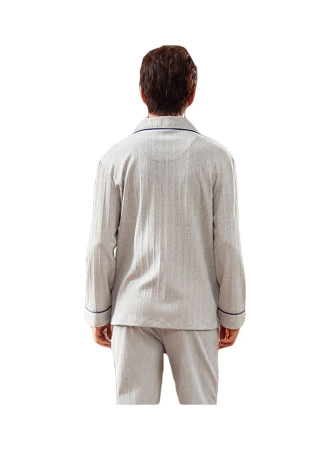 NIBEMINENT 2-Piece Striped Pyjama Set Grey/Black - Image 5