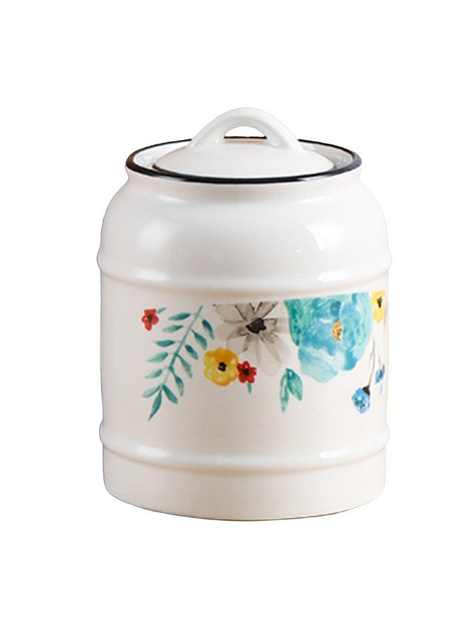 UMAI Ceramic Jar for Kitchen Storage with Lid | Airtight Ceramic Container | Multipurpose Kitchen Storage Jars and Containers | White | Printed (1 Jar) (750ml) - Image 2