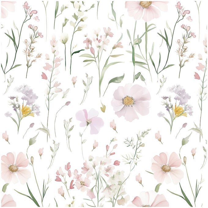 FLORAL PEEL AND STICK WALLPAPER BOHO CONTACT PAPER SELF ADHESIVE REMOVABLE WALLPAPER PINK FLORAL 173X787 WHITE WILDFLOWERS WALL PAPER FOR BEDROOM BATHROOM ART DECO WALL PAPERS VINYL ROLL