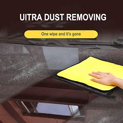 Vocado 3PCS 45cmx38cm 800GSM Super Thick Plush Microfiber Car Cleaning Cloths Car Care Microfibre Wax Polishing Detailing Towels Soft - Image 3
