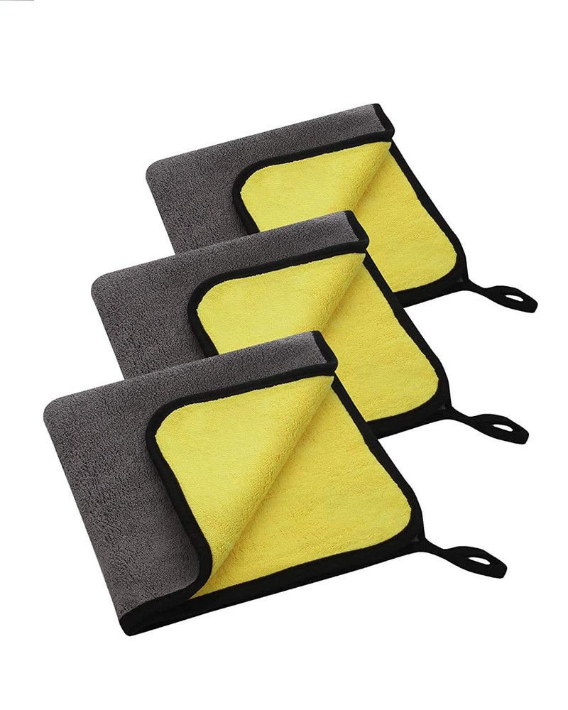 Vocado 3PCS 45cmx38cm 800GSM Super Thick Plush Microfiber Car Cleaning Cloths Car Care Microfibre Wax Polishing Detailing Towels Soft - Image 1