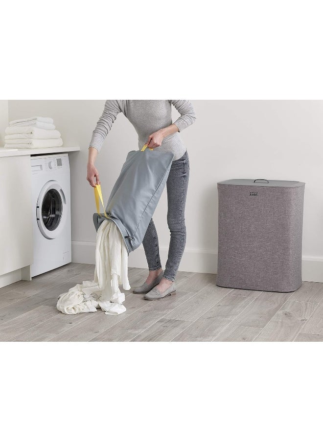 Joseph Joseph Joseph Tota Laundry Hamper Separation Basket with Lid - Grey 90-Liter  - Image 4