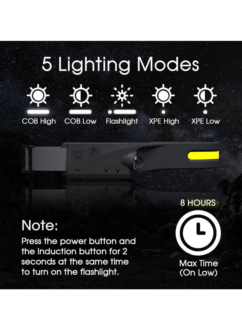 TIGER LED Headlamp Rechargeable Flashlight with 5 Modes & Motion Sensor | 350 Lumen Waterproof LED, 230° Wide Beam | Perfect for Running, Camping, Repairing & Outdoor Activities  - Image 3