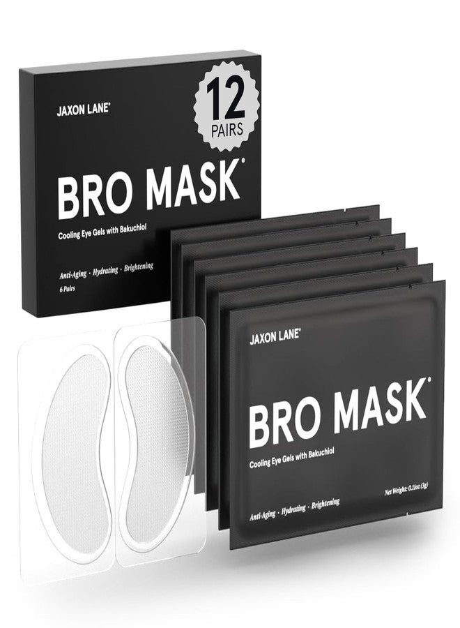 JAXON LANE BRO MASK Under Eye Patches for Men Skin Care | Cooling Eye Masks for Dark Circles and Puffiness, Anti Aging Hydrogel Pads with Bakuchiol, Caffeine & Niacinamide, Eye Bags Treatment for Men (2X6 Pairs) - Image 1