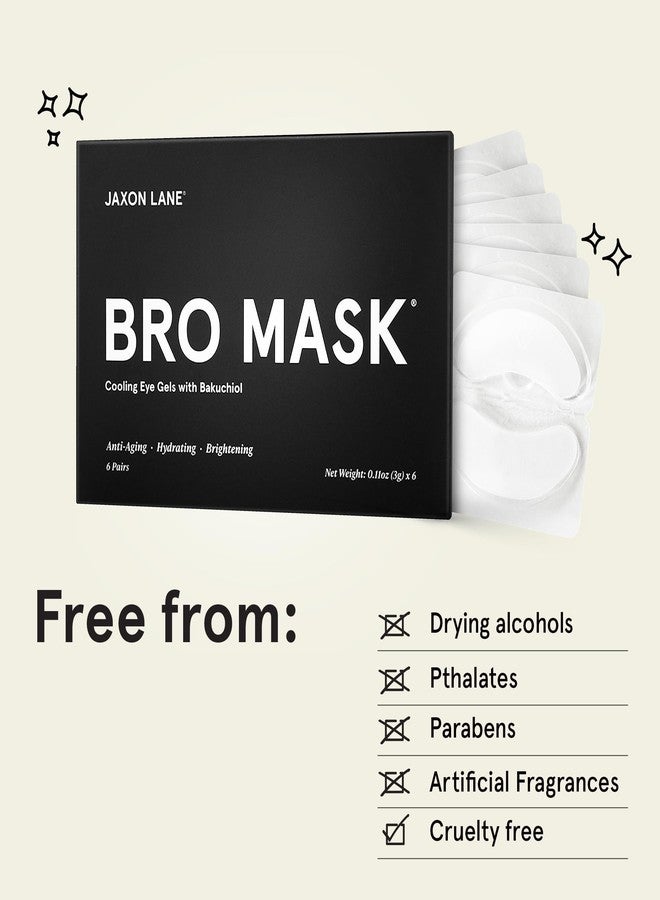 JAXON LANE BRO MASK Under Eye Patches for Men Skin Care | Cooling Eye Masks for Dark Circles and Puffiness, Anti Aging Hydrogel Pads with Bakuchiol, Caffeine & Niacinamide, Eye Bags Treatment for Men (2X6 Pairs) - Image 5