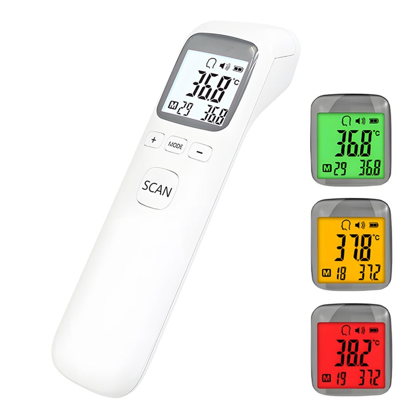 Non-Contact Infrared Thermometer for Forehead Instant Accuracy Readings Fever Alarm 32 Readings Memory Recall LCD Display Digital Thermometer for Adults and Kids - Image 1