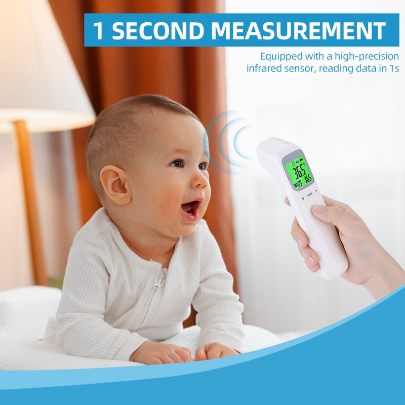 Non-Contact Infrared Thermometer for Forehead Instant Accuracy Readings Fever Alarm 32 Readings Memory Recall LCD Display Digital Thermometer for Adults and Kids - Image 5