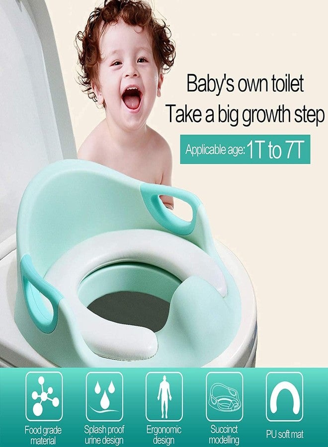 GLIVE (LABEL) Kids Potty Training Seat with Soft Cushion Handles, Non-Slip with Splash Guard, Boys Girls Kids Toddlers Toilet Training Seat Potty Seat Kids Western Toilet Training Seat - Image 4