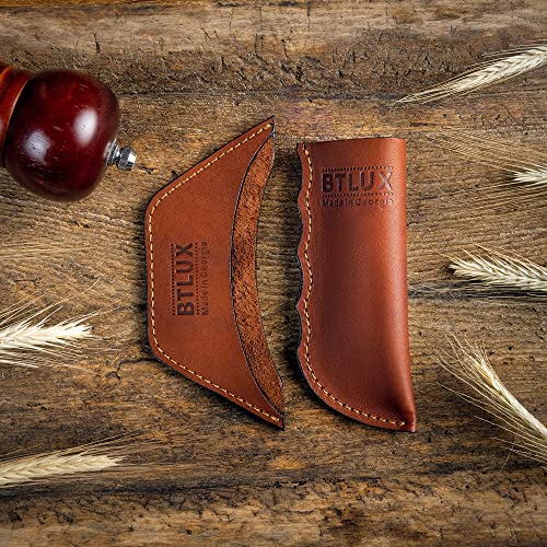 BTLUX Proudly Made in Georgia from Full Grain Leather - Leather Cast Iron Handle Cover, Set of 2 - Heat Resistant Cast Iron Handle Sleeve for Skillets - Pot Holder for Hot Frying Pans, Pots - Image 5