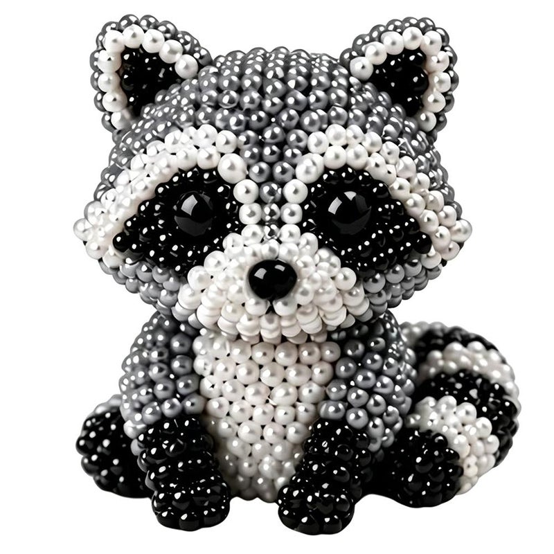 DIY Animal Beading Set for Adults and Teenagers, Cute 3D Animal Beading Craft Set, Includes Colored Beads and Instructions, Creative Handmade Jewelry Art Set - Image 1