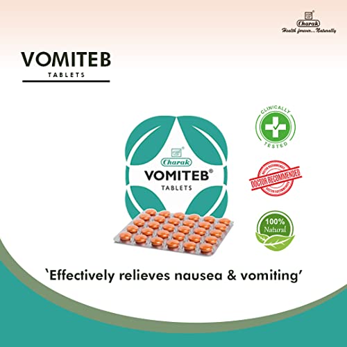 Charak Pharma Vomiteb Tablet for Nausea and Vomiting - 30 Tablets (Pack of 3) - Image 2