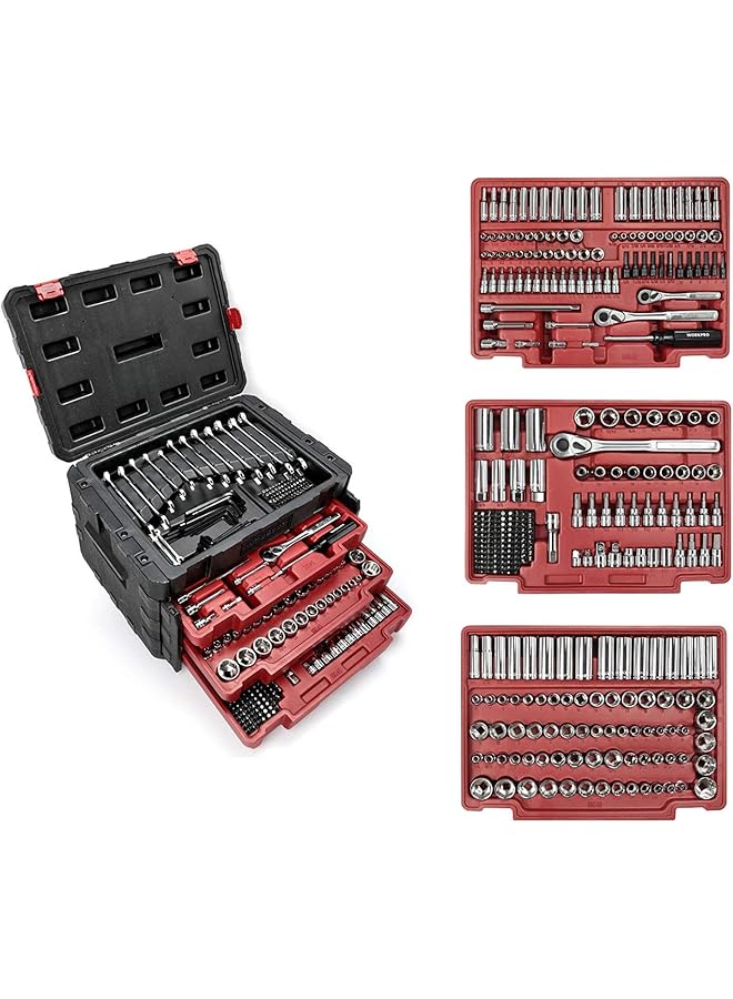 WORKPRO 450-Piece Mechanics Tool Set, Universal Professional Tool Kit With Heavy Duty Case Box - Image 1