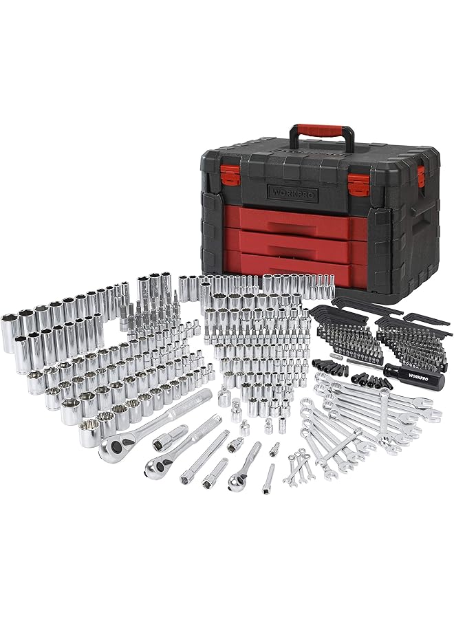 WORKPRO 450-Piece Mechanics Tool Set, Universal Professional Tool Kit With Heavy Duty Case Box - Image 2