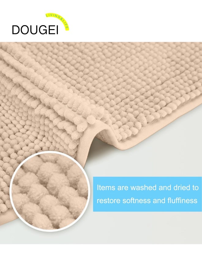 DOUGEI Bathroom Rug Mat, 40x60 cm Anti-Slip Extra Soft and Absorbent Shaggy Rugs, Washable Bathroom Rugs and Mats for Shower, Plush Carpet Mats for Tub, Shower Bath Room Floor Mats - Image 3